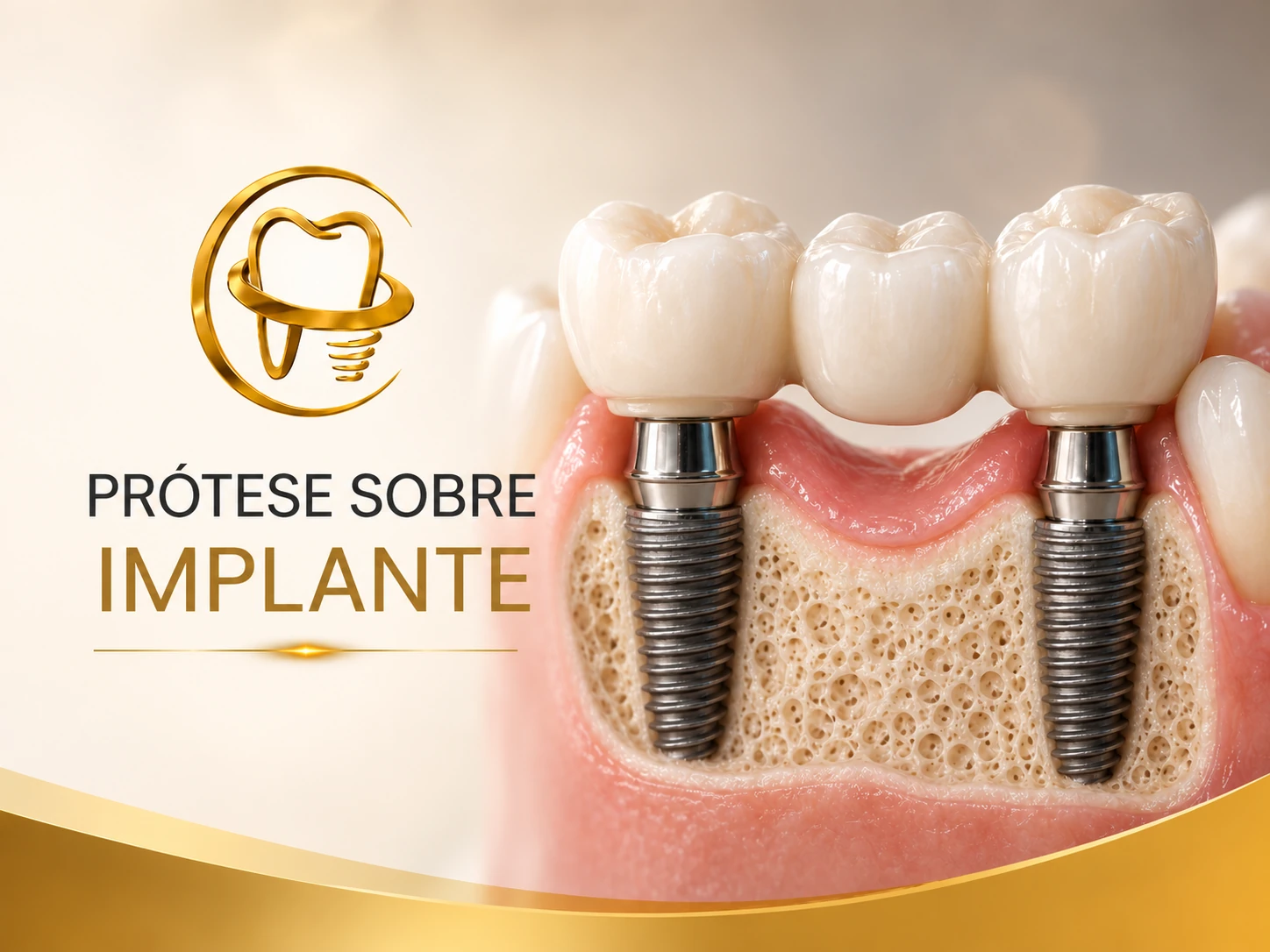 Representação de Prótese sobre Implante na Odonto Plenna em Florianópolis